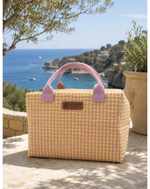 Sac isotherme Ice cube M, "Biarritz" rose poudré
