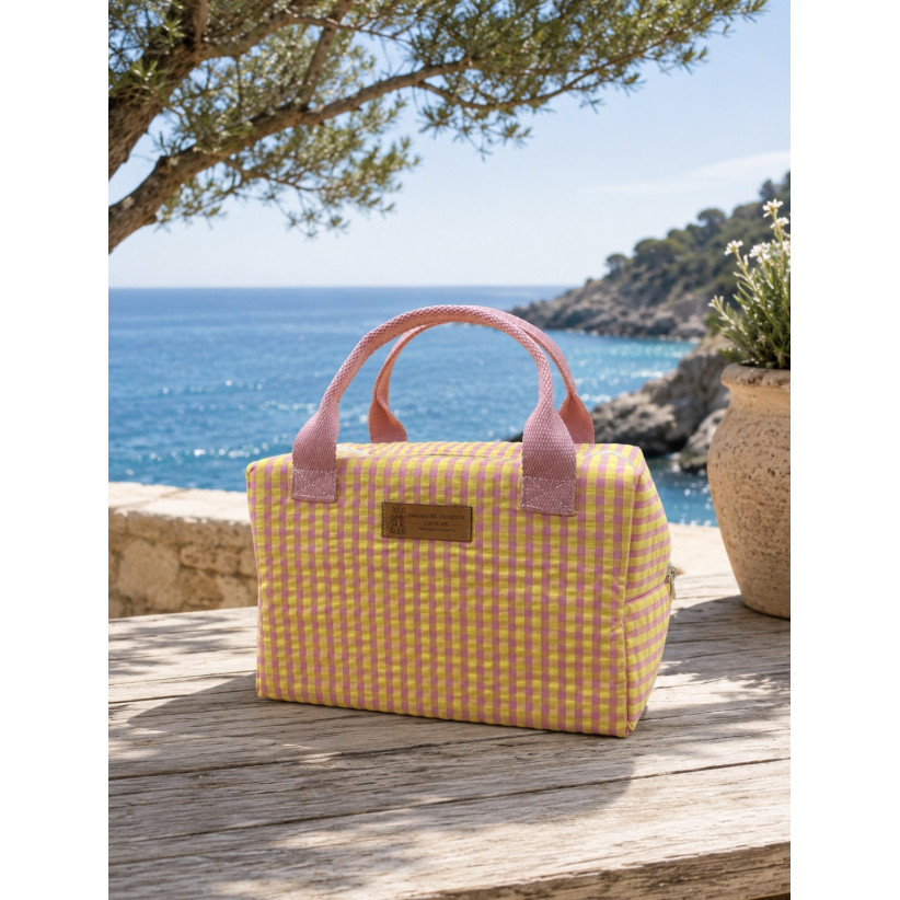 Sac isotherme Ice cube S  "Biarritz" rose poudré