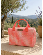 Sac isotherme Ice cube M, "Biarritz" rose fluo
