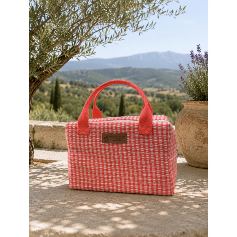 Sac isotherme Ice cube S, "Biarritz" rose fluo