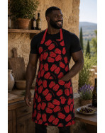 Tablier de cuisine, "Poivron" noir