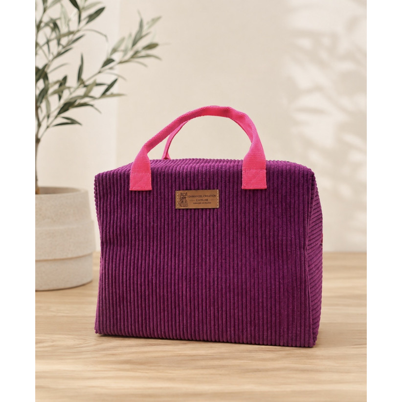 Sac isotherme Ice cube M, "Velours" Prune
