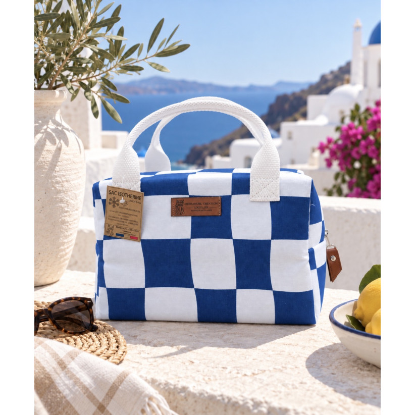 Sac isotherme Ice cube S, "Santorin", bleu