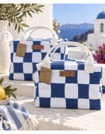 Sac isotherme Ice cube S, "Santorin", bleu