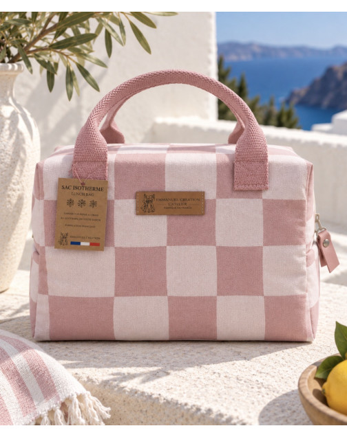Sac isotherme Ice cube S, "Santorin", Rose