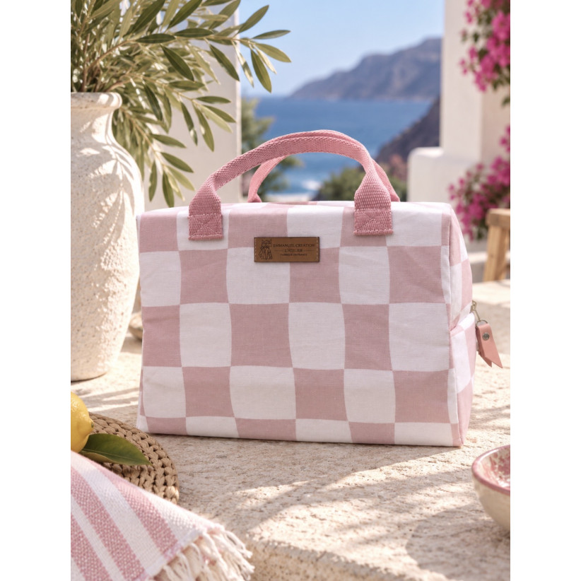 Sac isotherme Ice cube M, "Santorin", rose