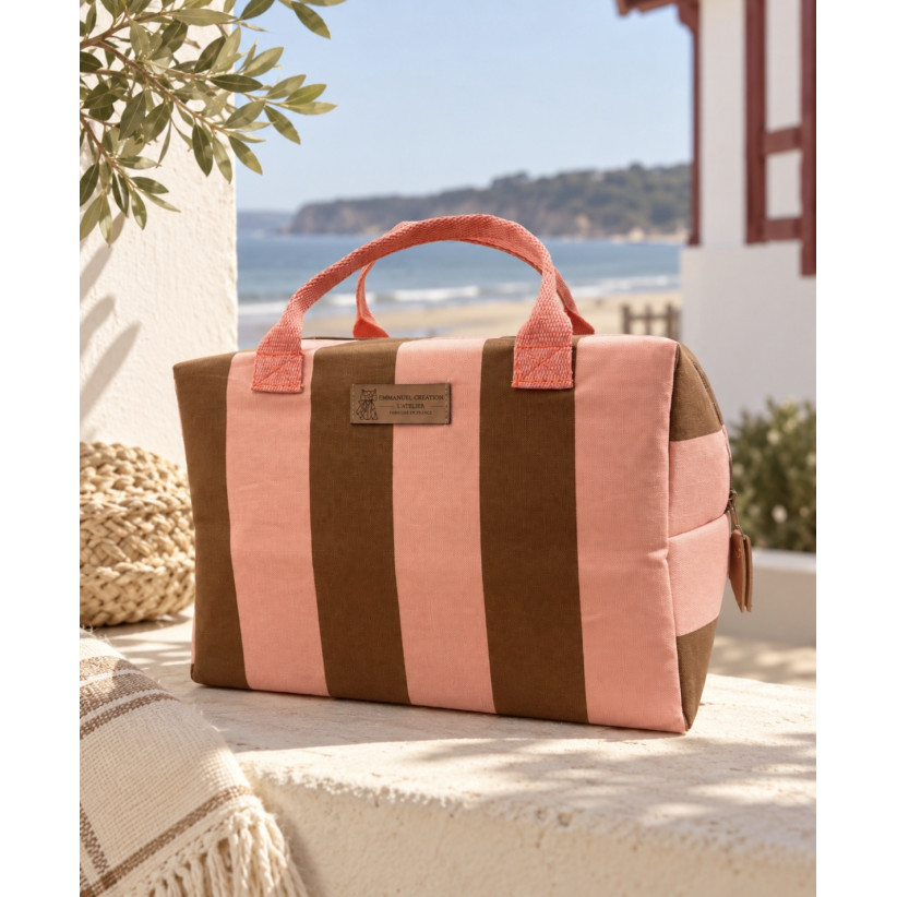 Sac isotherme Ice cube M, "Hendaye", Rose - camel