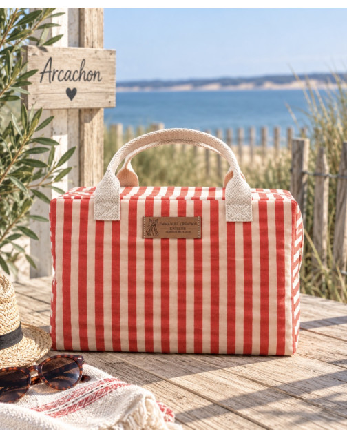 Sac isotherme Ice cube M, "Arcachon", Rouge