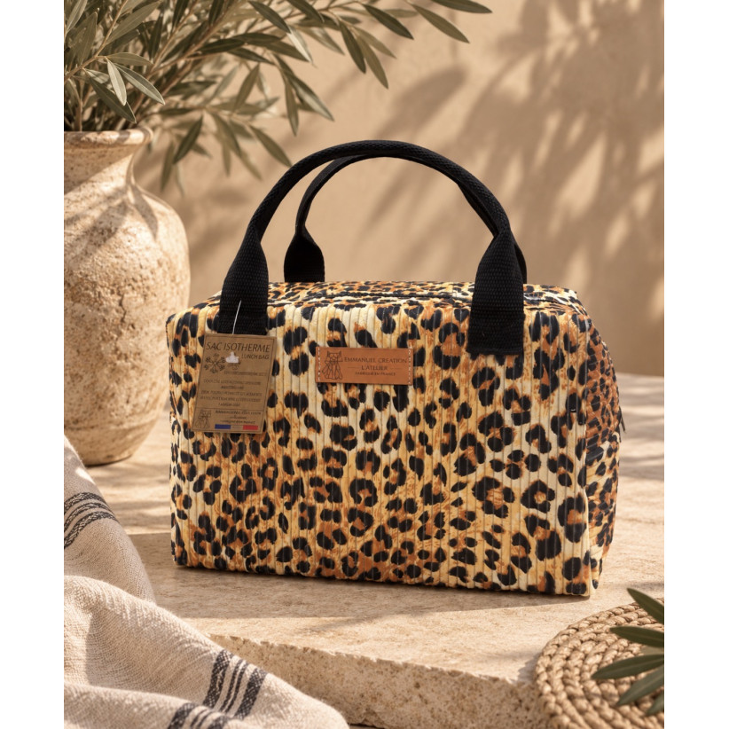 Sac isotherme Ice cube S, "Velours Léopard"