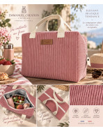 Sac isotherme Ice cube M, "Velours côtelé" rose