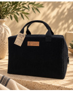 Sac isotherme Ice cube M, "Velours côtelé" noir