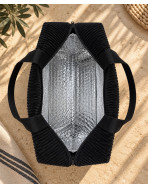 Sac isotherme Ice cube M, "Velours côtelé" noir