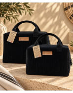 Sac isotherme Ice cube M, "Velours côtelé" noir