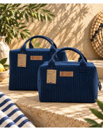 Sac isotherme Ice cube S, "Velours côtelé" marine