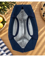 Sac isotherme Ice cube M, "Velours côtelé" marine
