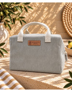 Sac isotherme Ice cube M, "Velours côtelé" taupe