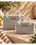 Sac isotherme Ice cube S, "Velours côtelé" taupe