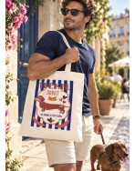 Tote bag, "teckel addict, (marine)