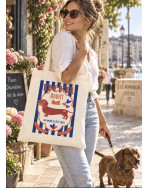 Tote bag, "teckel addict, (marine)