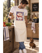 Tablier de cuisine, "Teckel addict" marine