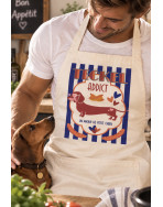 Tablier de cuisine, "Teckel addict" marine