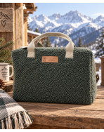Sac isotherme Ice cube M, "Bouclette" kaki