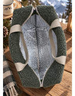 Sac isotherme Ice cube M, "Bouclette" kaki