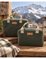 Sac isotherme Ice cube M, "Bouclette" kaki