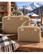 Sac isotherme Ice cube M, "Bouclette" camel