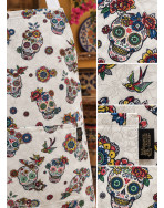 Tablier de cuisine, "Calaveras" blanc