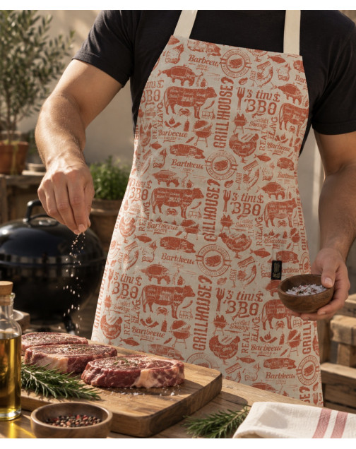 Tablier de cuisine, "Grill house" orange