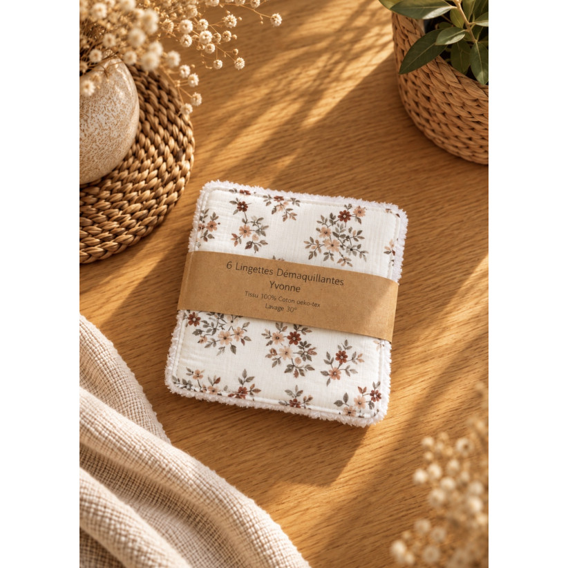 Lingettes démaquillantes écologiques petit modèle, "Yvonne"