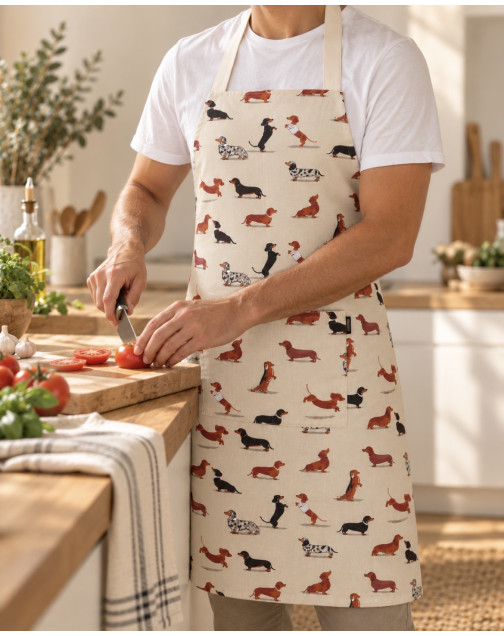 Tablier de cuisine, "Teckel" lin