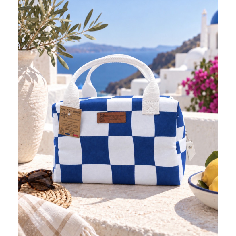 Sac isotherme Ice cube S, "Santorin", bleu