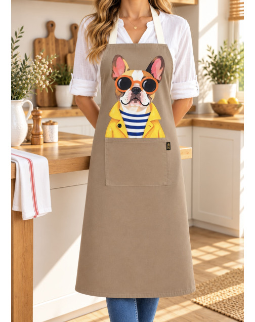 Tablier de cuisine," Albert", taupe