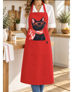 Tablier de cuisine," Bérengère", rouge