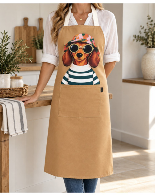 Tablier de cuisine," Jean Marie", camel