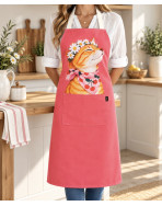 Tablier de cuisine,"Brigitte", fuchsia