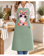 Tablier de cuisine, "Josette", vert d'eau
