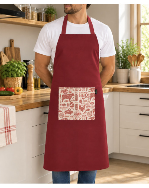 Tablier de cuisine à personnaliser, "Bordeaux"