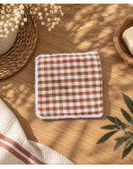 Lingettes démaquillantes écologiques petit modèle, "Biarritz" caramel