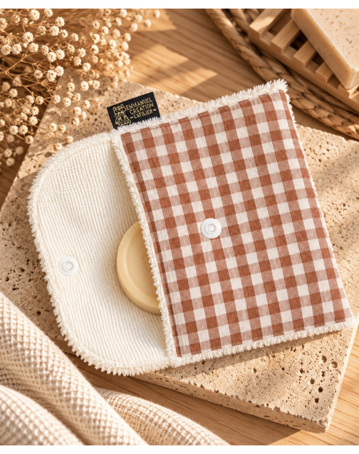Pochette à savon, "Biarritz"caramel