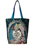 Sac cabas jacquard, "Catherine bleu"