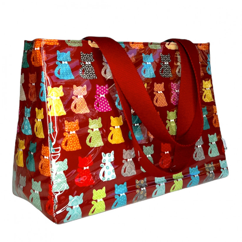 Sac isotherme M, "Chat pop rouge"