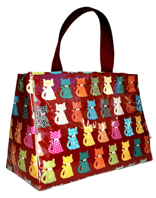 Petit sac isotherme, "Chat pop rouge"