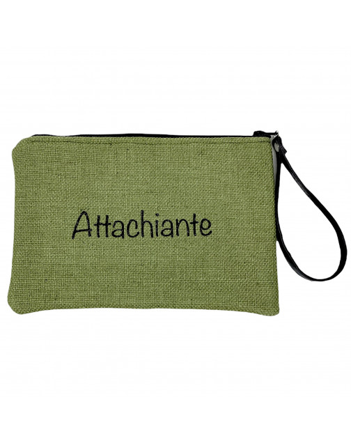 Pochette M, "Attachiante" anjou kaki