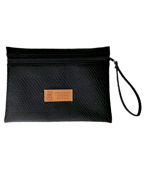 Pochette M, "Ecaille" noir