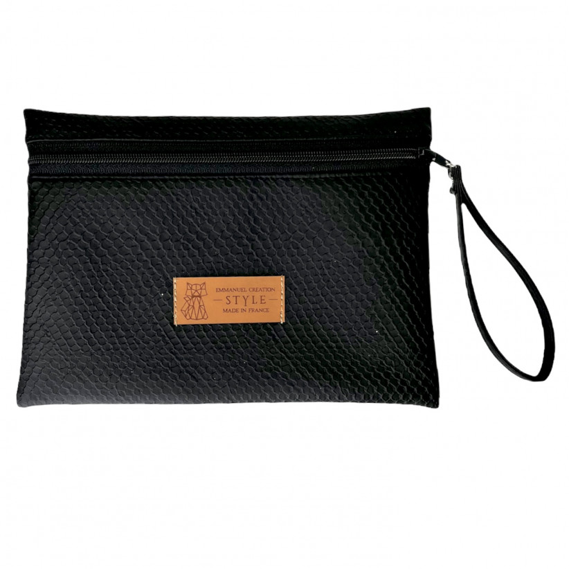 Pochette M, "Ecaille" noir