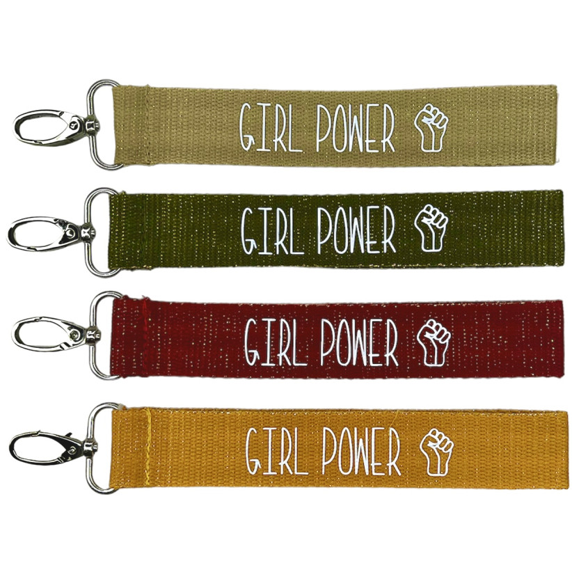 Porte clés sangle, "Girl power"