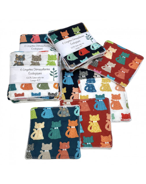 Lingettes écologiques petit modèle, Chat pop